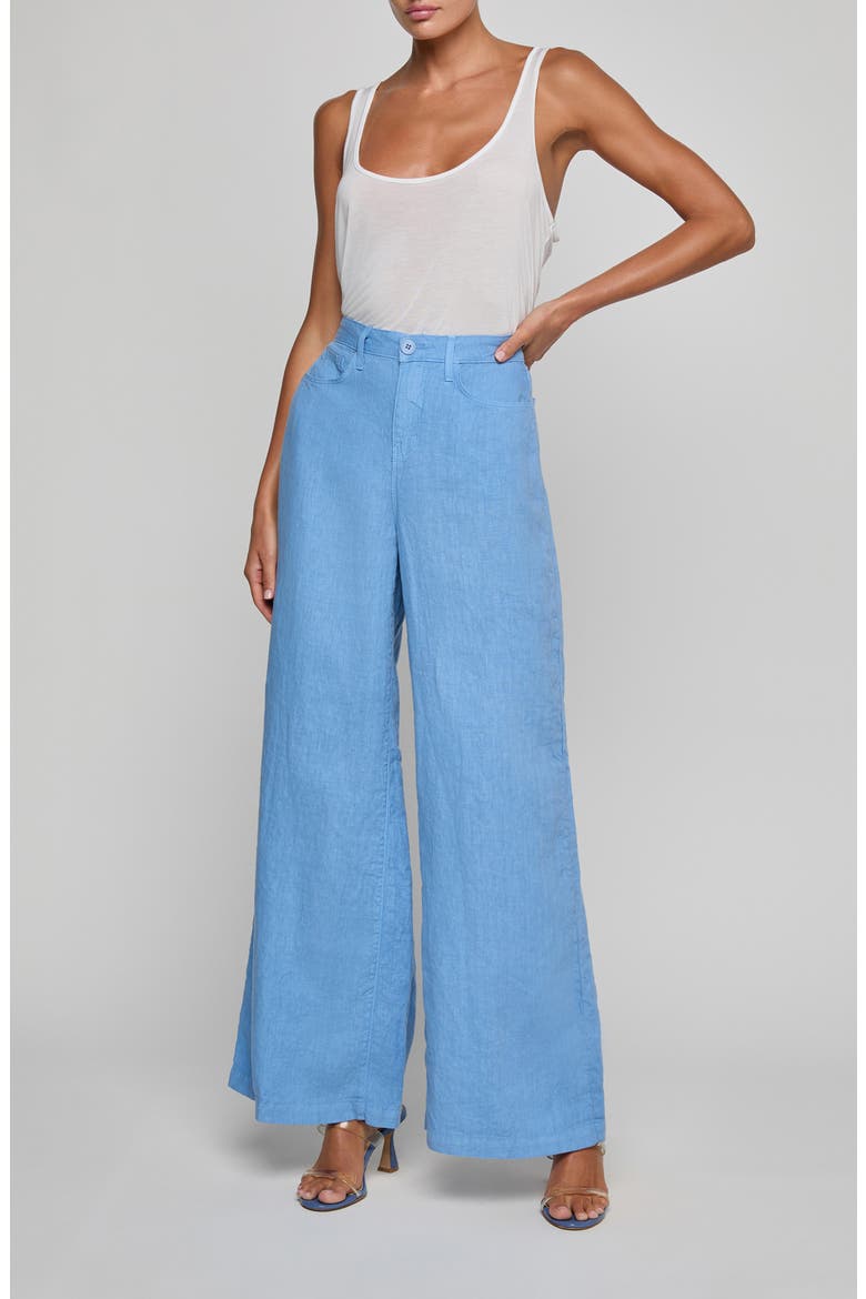Amara Wide Leg Linen Pants, Alternate, color, ALLURE BLUE