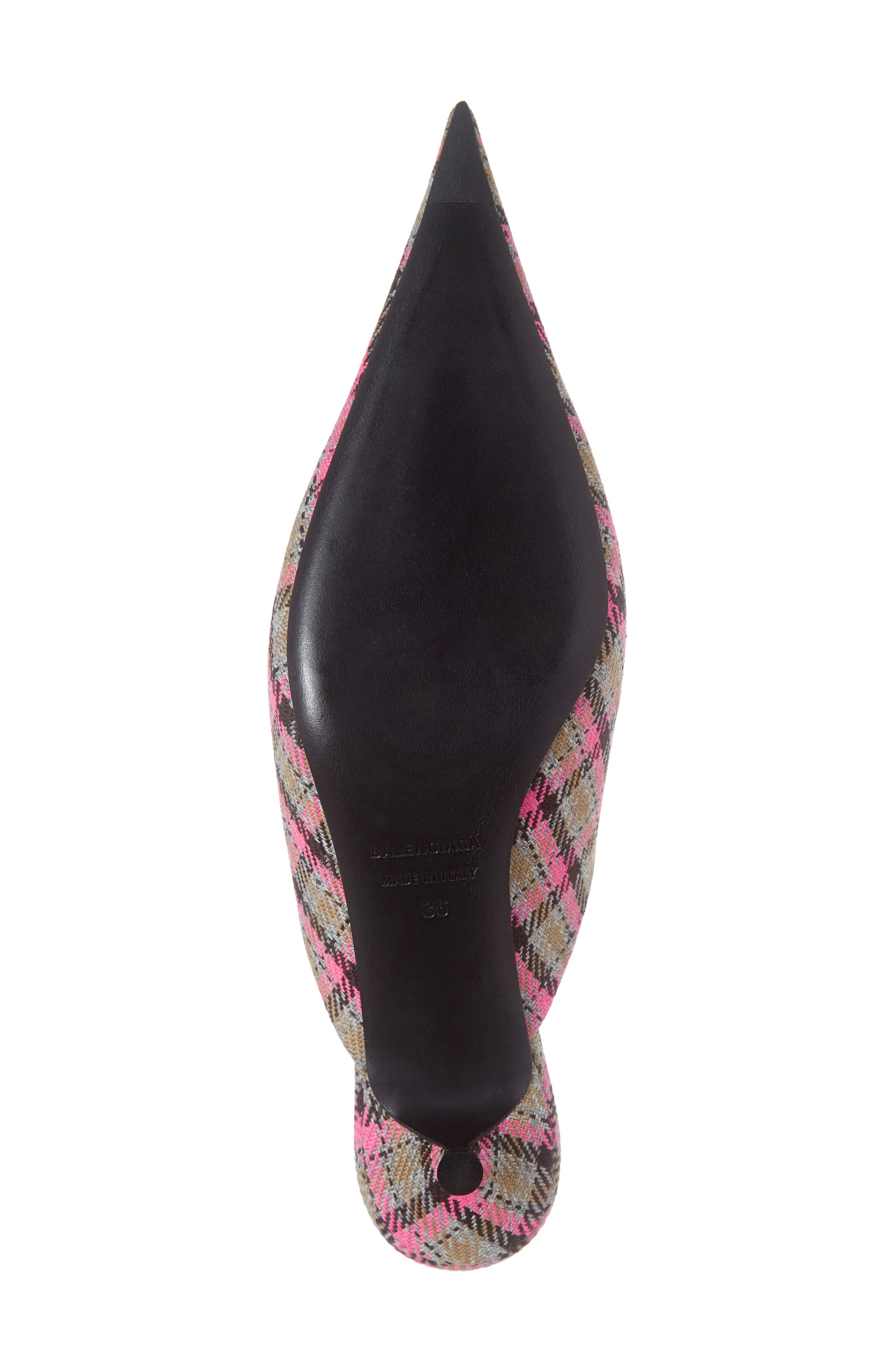 Balenciaga Plaid Pointy Toe Mule, Alternate, color, 