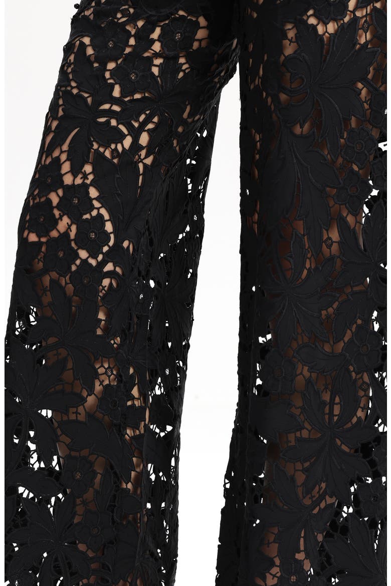 Embellished Eyelet High Waist Wide Leg Jeans, Alternate, color, INKGAUZE