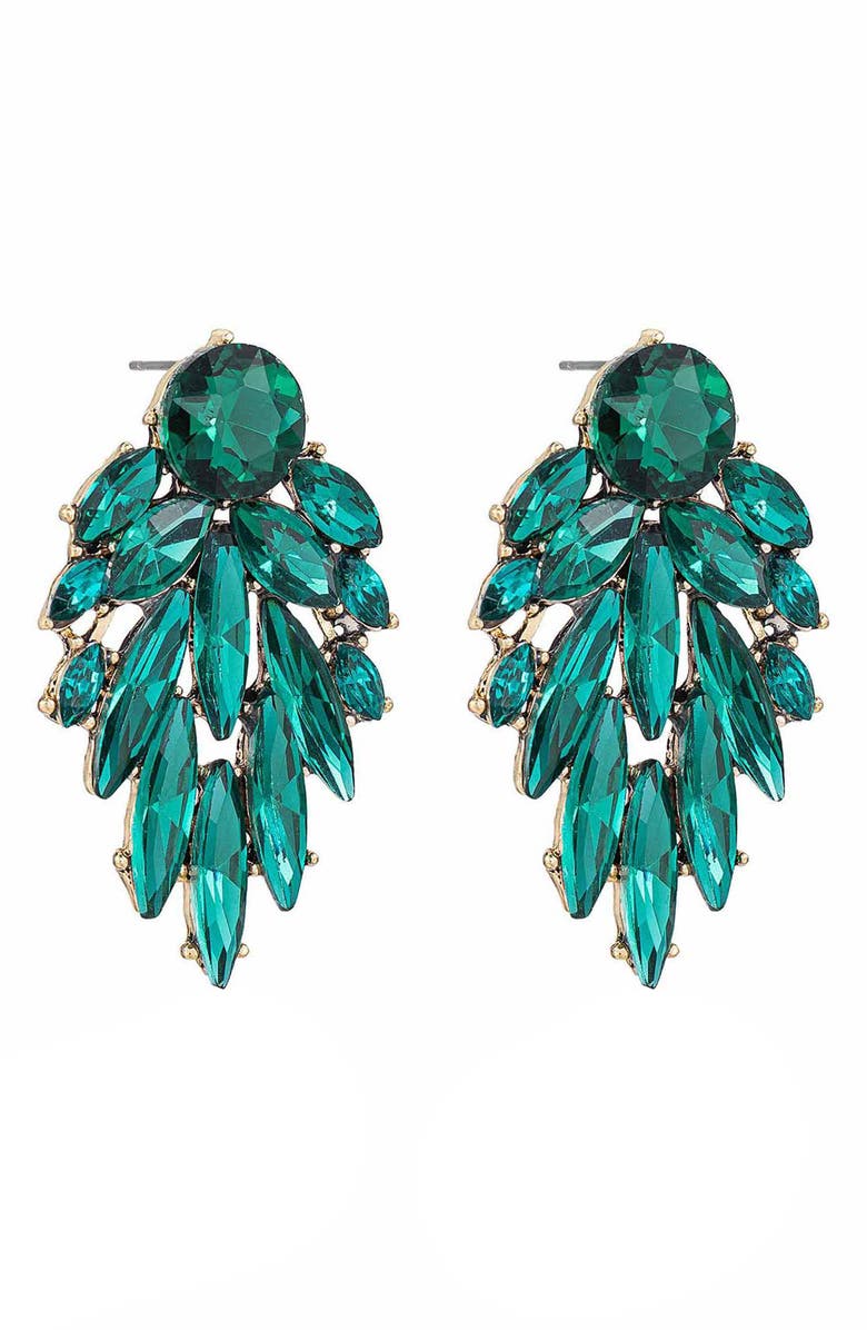 Ettika Crystal Chandelier Earrings, Alternate, color, Green