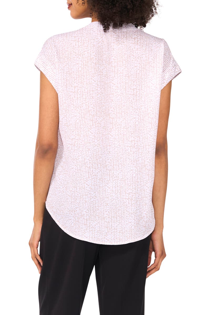 Vince Camuto Abstract Print V-Neck Top, Alternate, color, Natural Sand