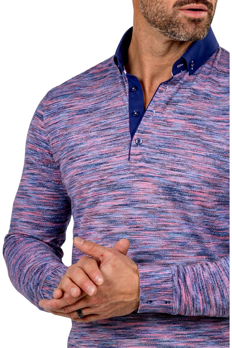 Newton Long Sleeve Polo, Alternate, color, PINK