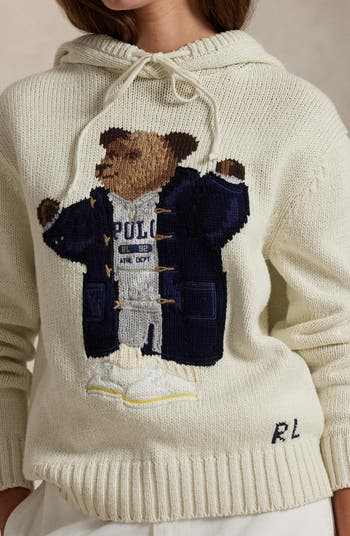 Polo Bear Hooded Cotton & Linen Sweater