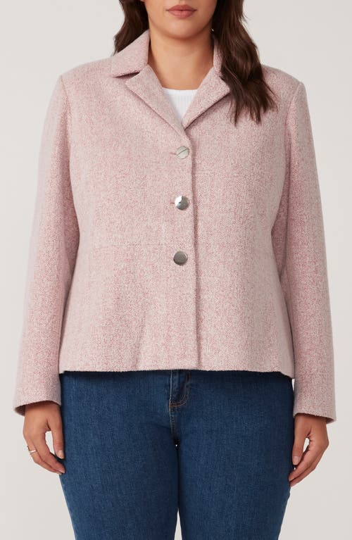 Estelle Herringbone Tweed Jacket in Dusty Pink 