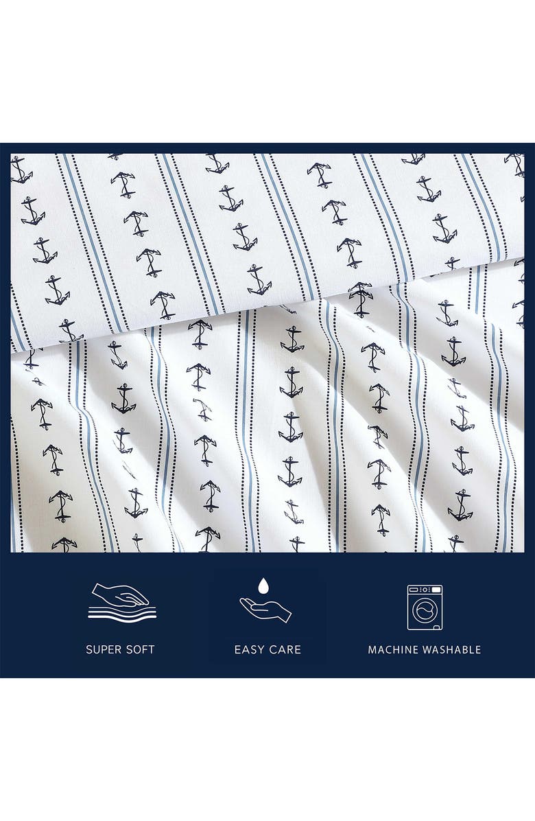 Nautica Anchor Lines 200 Thread Count Sheet Set, Alternate, color, Dark Blue