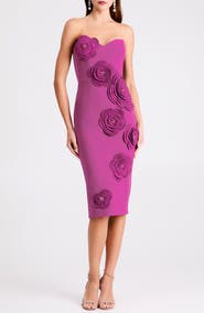 HELSI Kaia Floral Appliqué Strapless Dress
