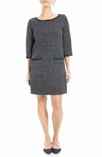 MAX STUDIO Contrast Stitch Long Sleeve Dress Nordstromrack