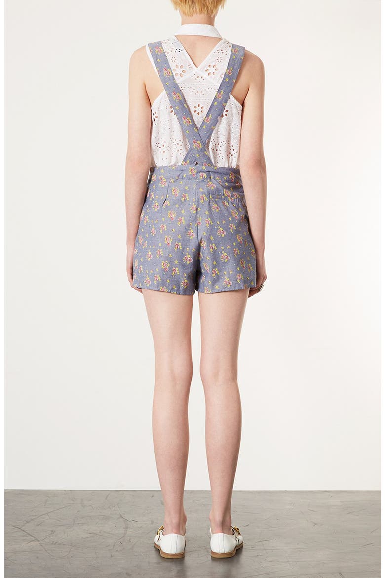 Floral Chambray Romper, Alternate, color, DENIM