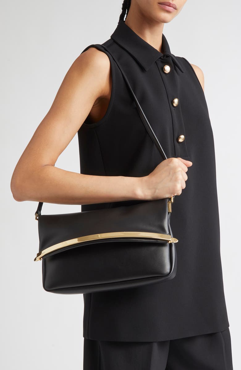 Tod's Small Magenta Leather Flap Bag, Alternate, color, Nero