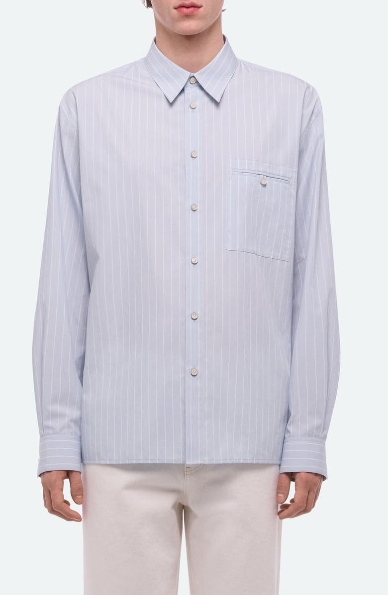 Helmut Lang Relaxed Fit Stripe Button-Up Shirt, Main, color, Light Blue Multi