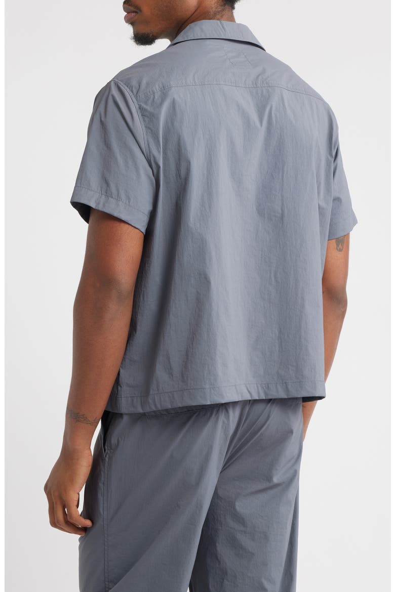 Kore Stretch Nylon Camp Shirt, Alternate, color, NAVY