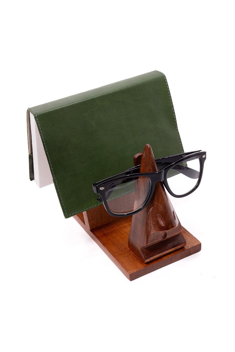 Nose Book & Glasses Caddy, Main, color, Brown