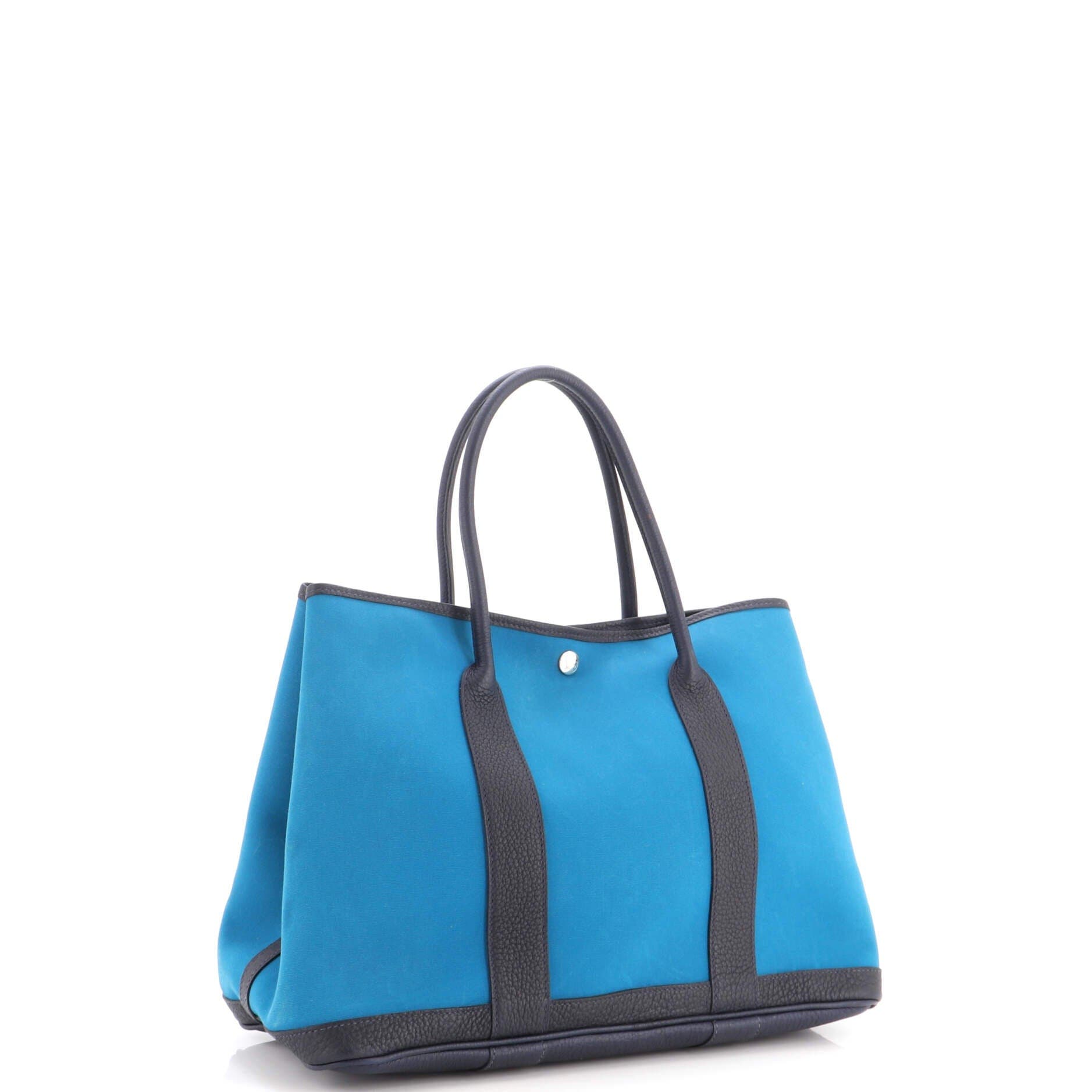 Garden Party Tote Toile and Leather 36, Alternate, color, Blue
