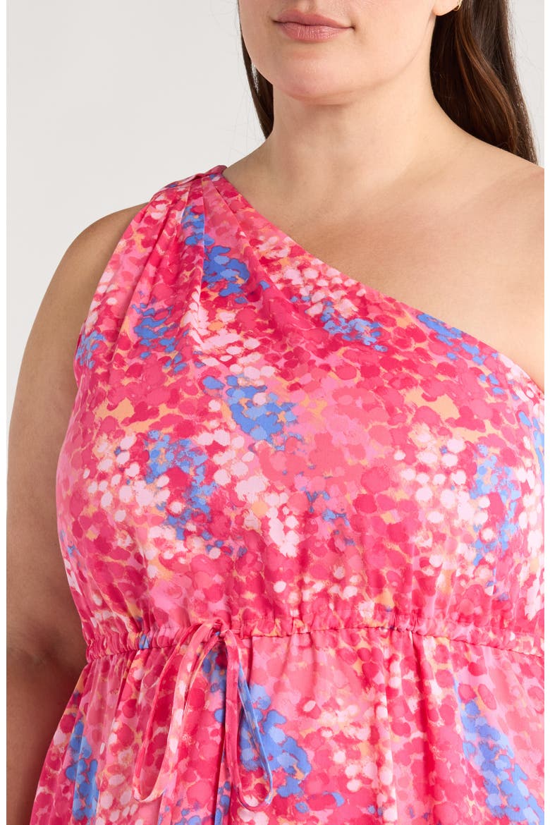 Leah Abstract Elya One-Shoulder Cotton Maxi Dress, Alternate, color, PINK/ BLUE