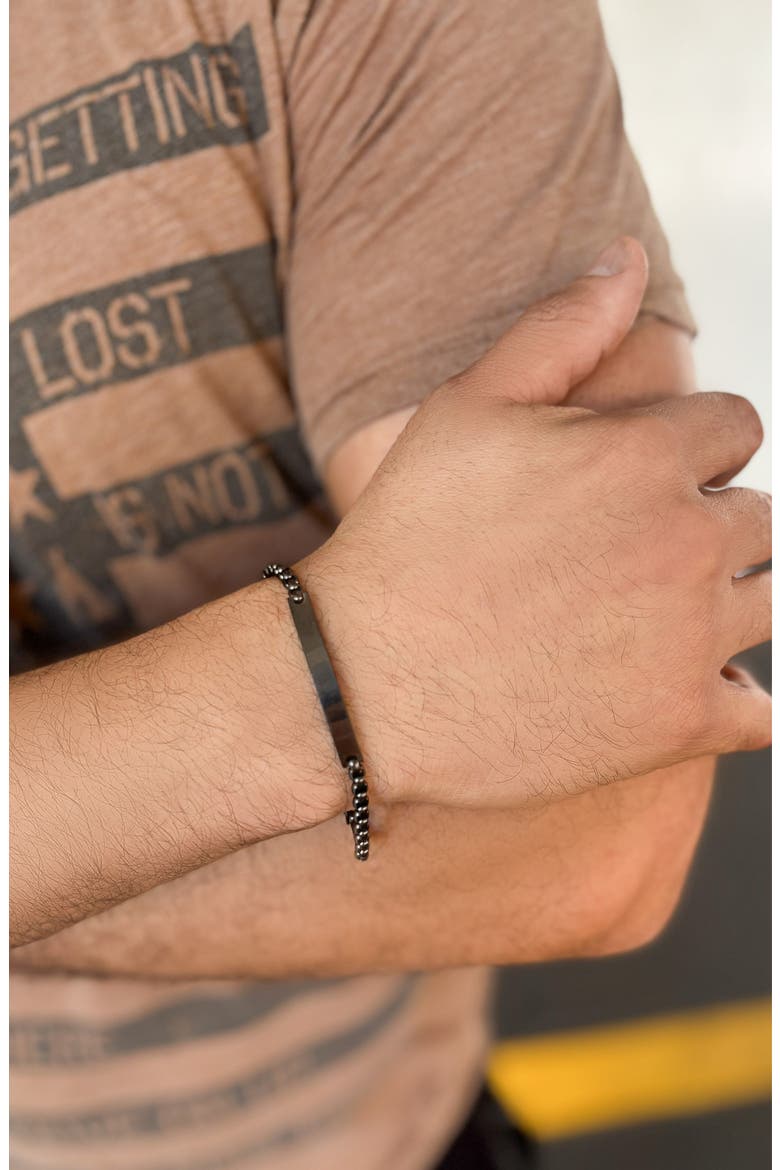 Men's ID Bar Bracelet, Alternate, color, BLACK