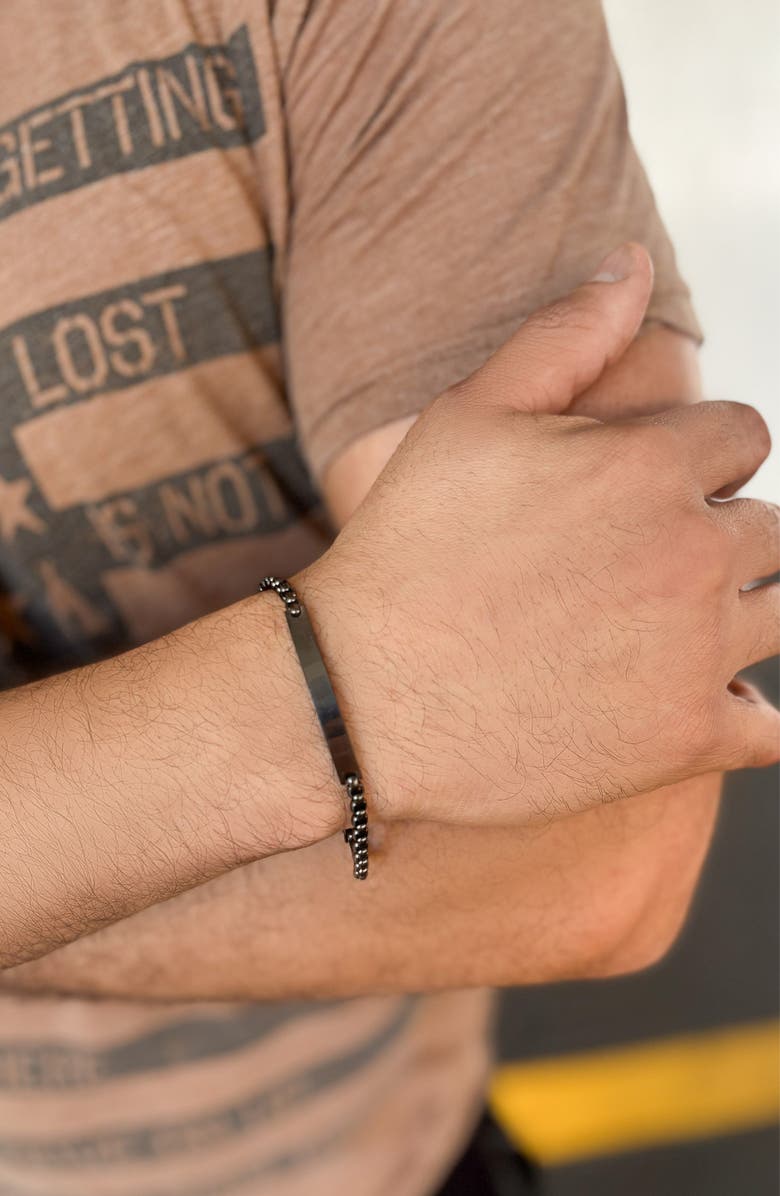 Adornia Men's ID Bar Bracelet, Alternate, color, Black