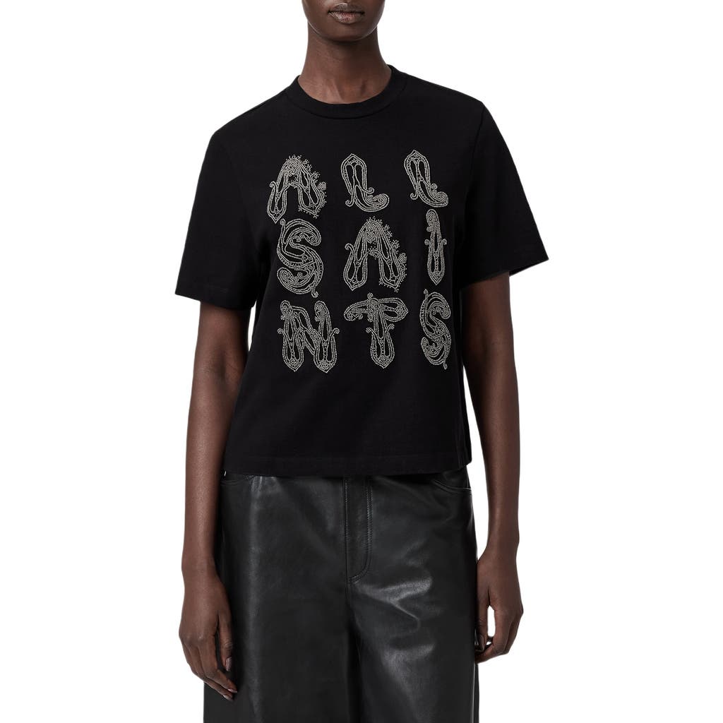 Allsaints Ella Lisa Cotton Graphic T-shirt In Black