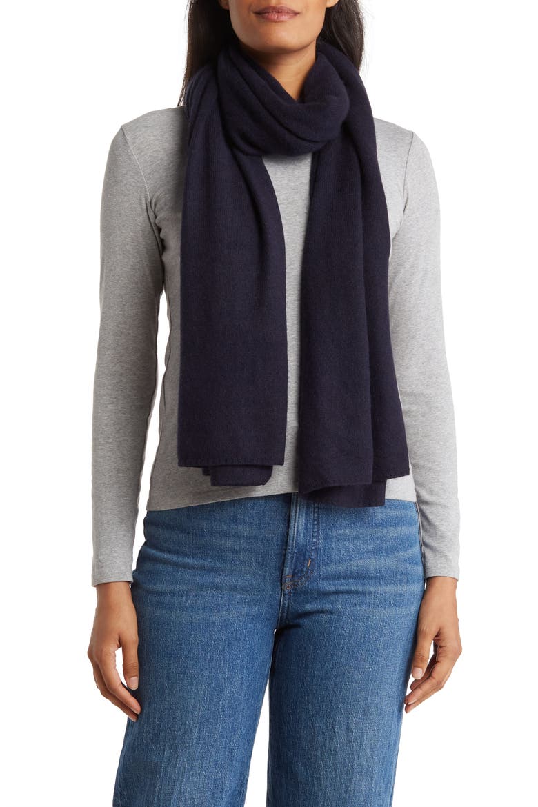 Cashmere Featherweight Scarf, Main, color, BLACK