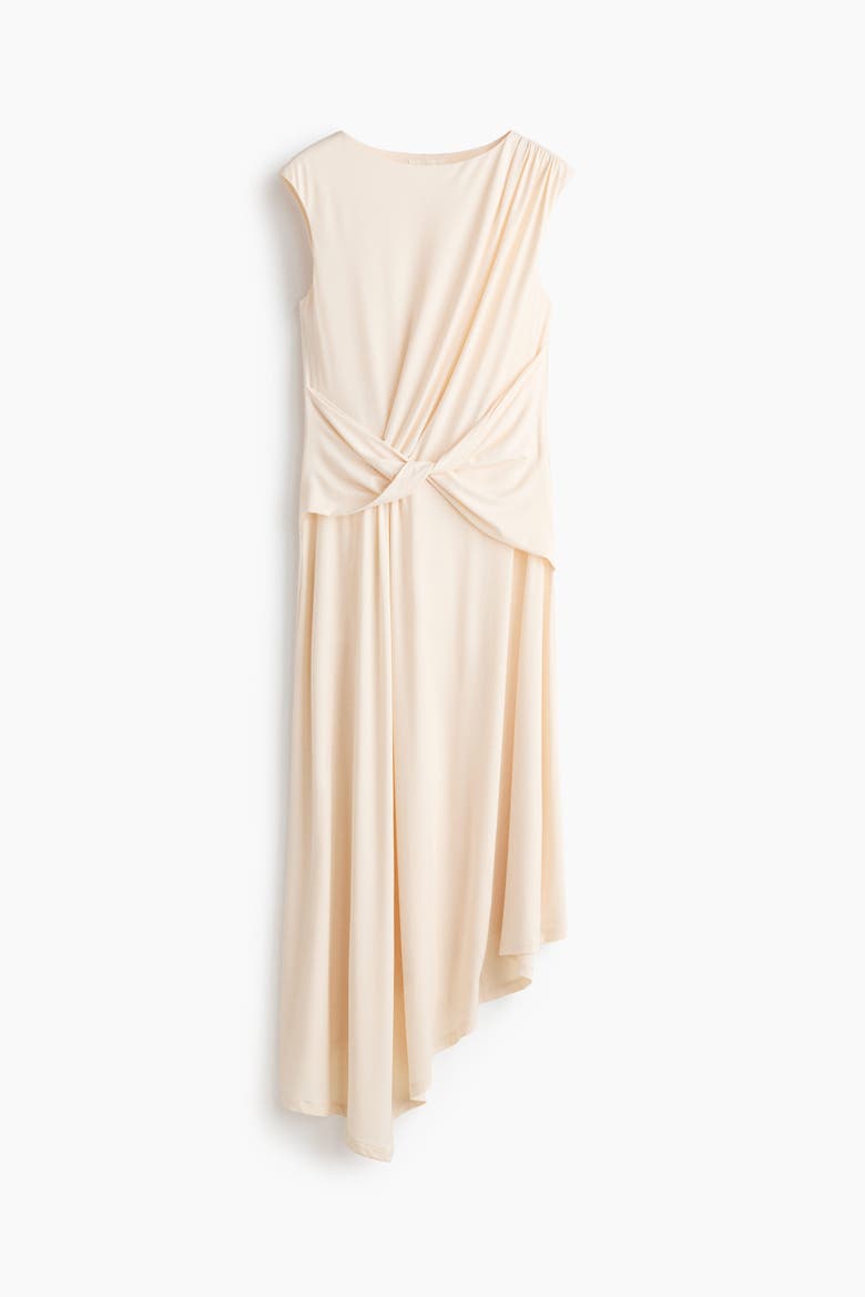 Asymmetric Twist-detail Dress, Alternate, color, Light beige