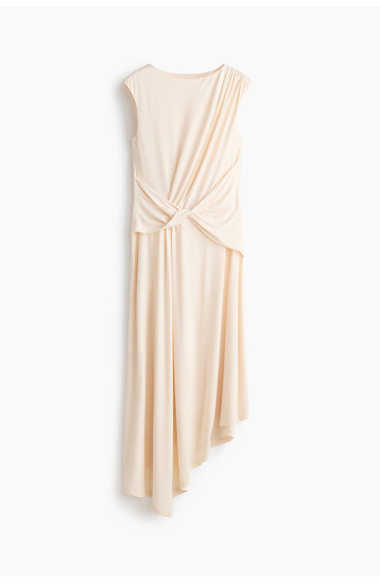 H&M Asymmetric Twist-detail Dress, Main, color, Light Beige