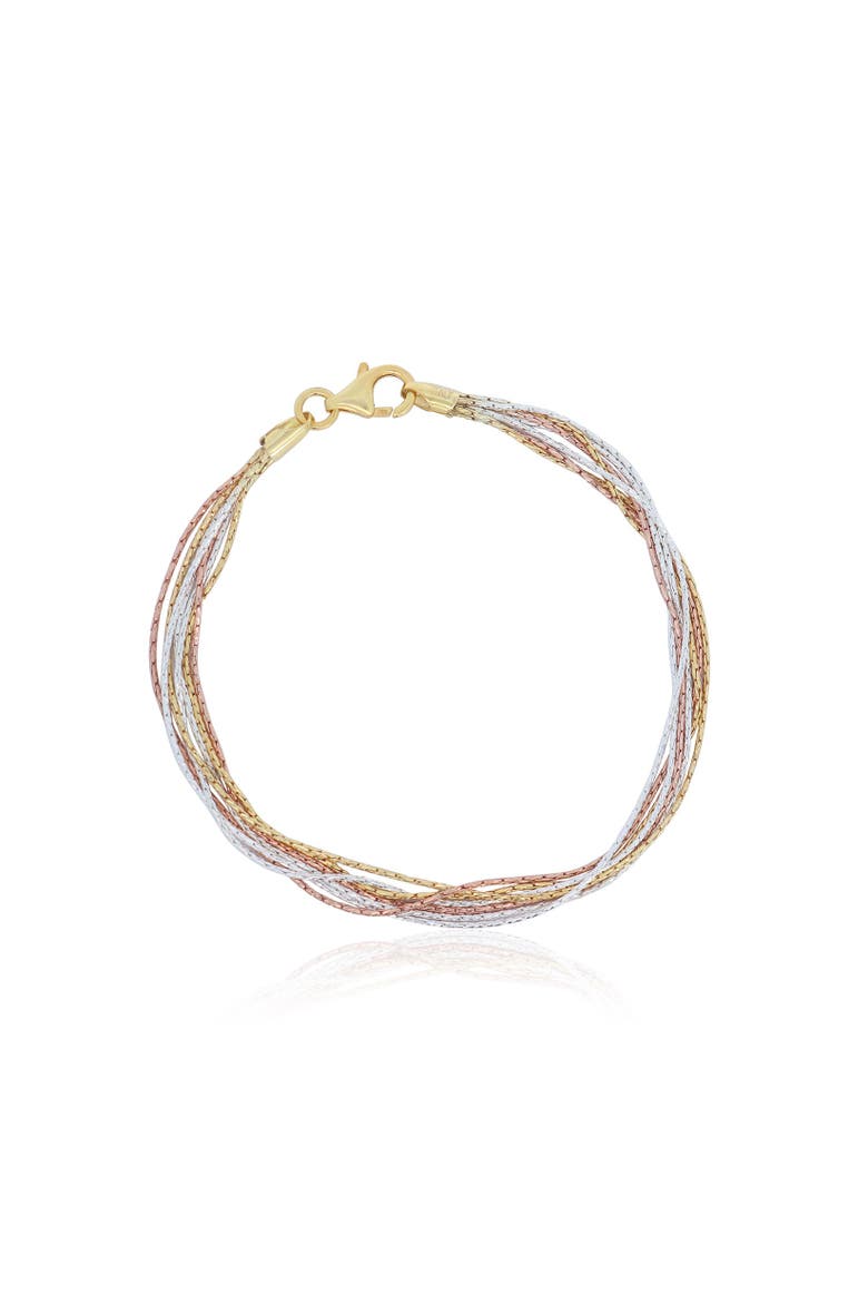 Tricolor Seven Strand Bracelet, Main, color, Tricolor Gold
