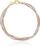 The Lovery Fine Jewelry Tricolor Seven Strand Bracelet