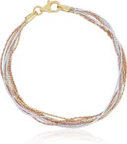 The Lovery Fine Jewelry Tricolor Seven Strand Bracelet