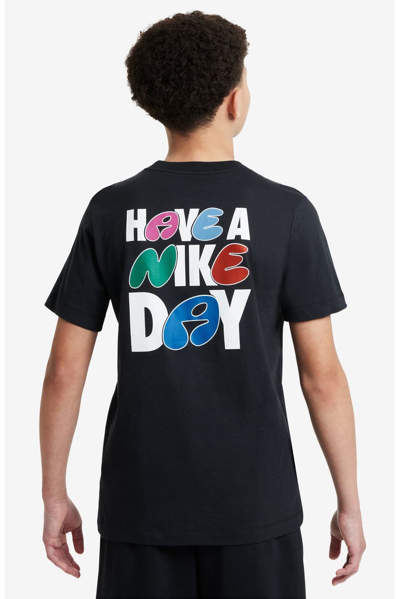Kids' Sportswear Cotton Graphic T-Shirt, Alternate, color, BLACK