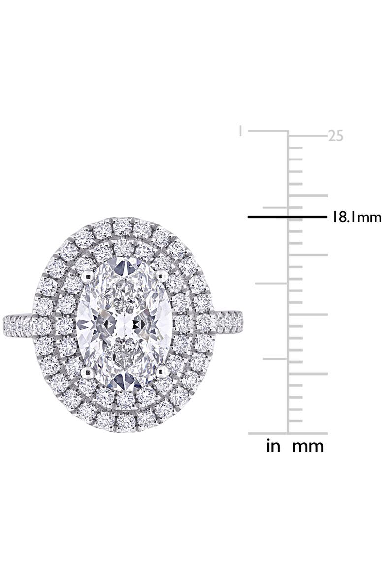 3-7/8 CTW Lab-Grown Diamond Double Halo Ring 14k, Alternate, color, White Gold