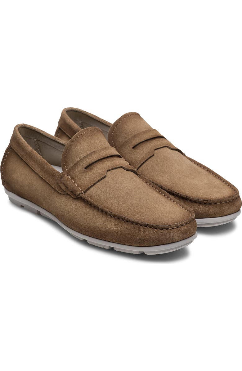 Magnanni Monterey Penny Loafer, Main, color, Rocia Suede