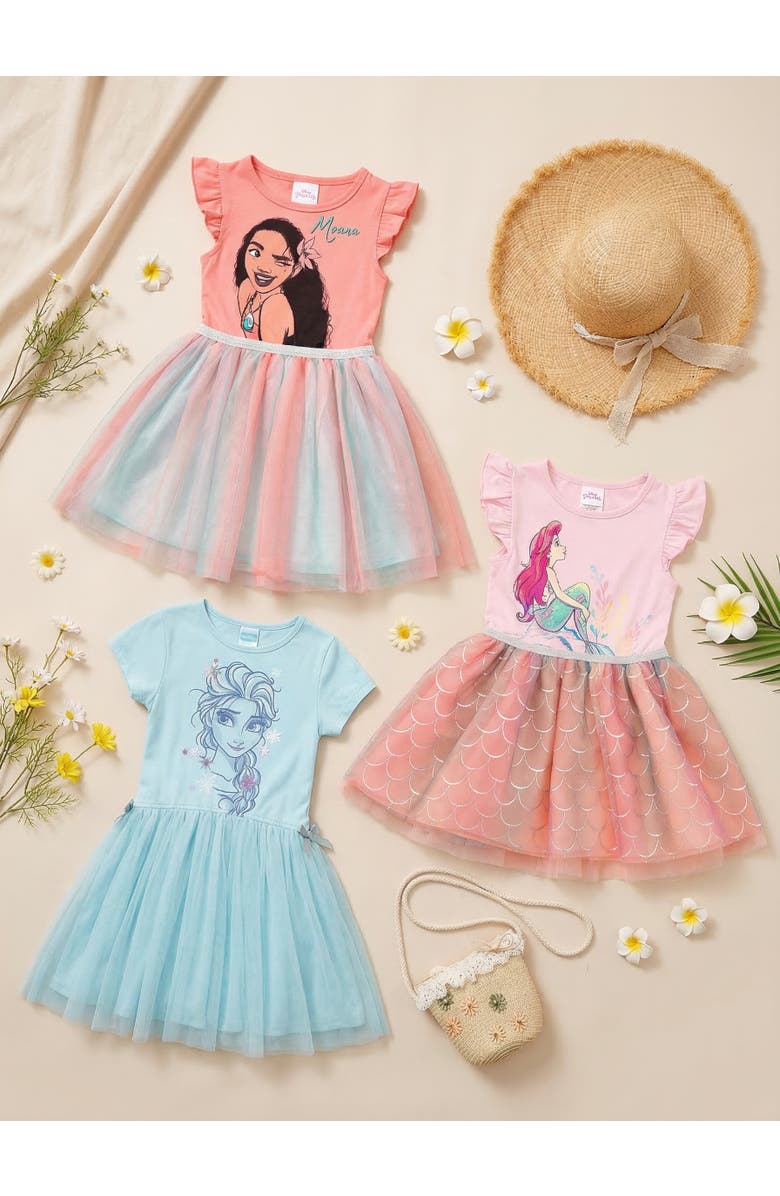 Disney The Little Mermaid Princess Ariel Short Sleeve Tutu Dress, Alternate, color, Pink Silver Ariel