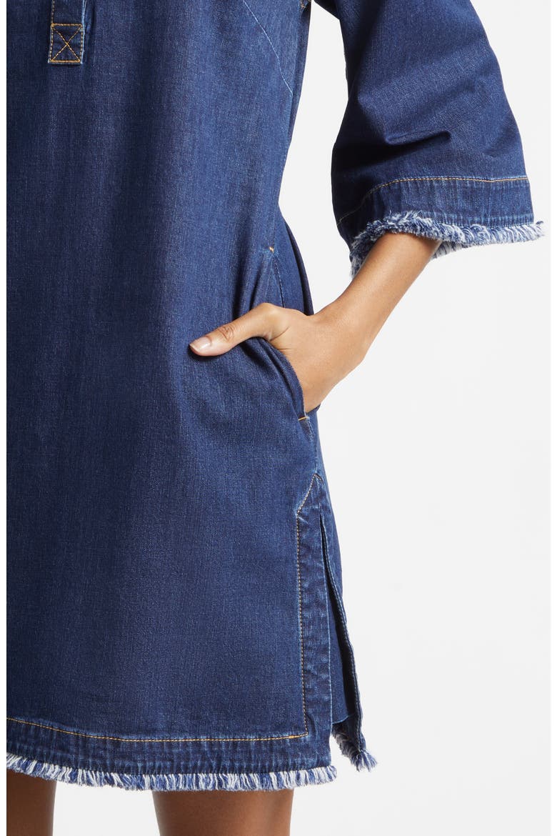 Dany Fringe Denim Shirtdress, Alternate, color, TWILIGHT