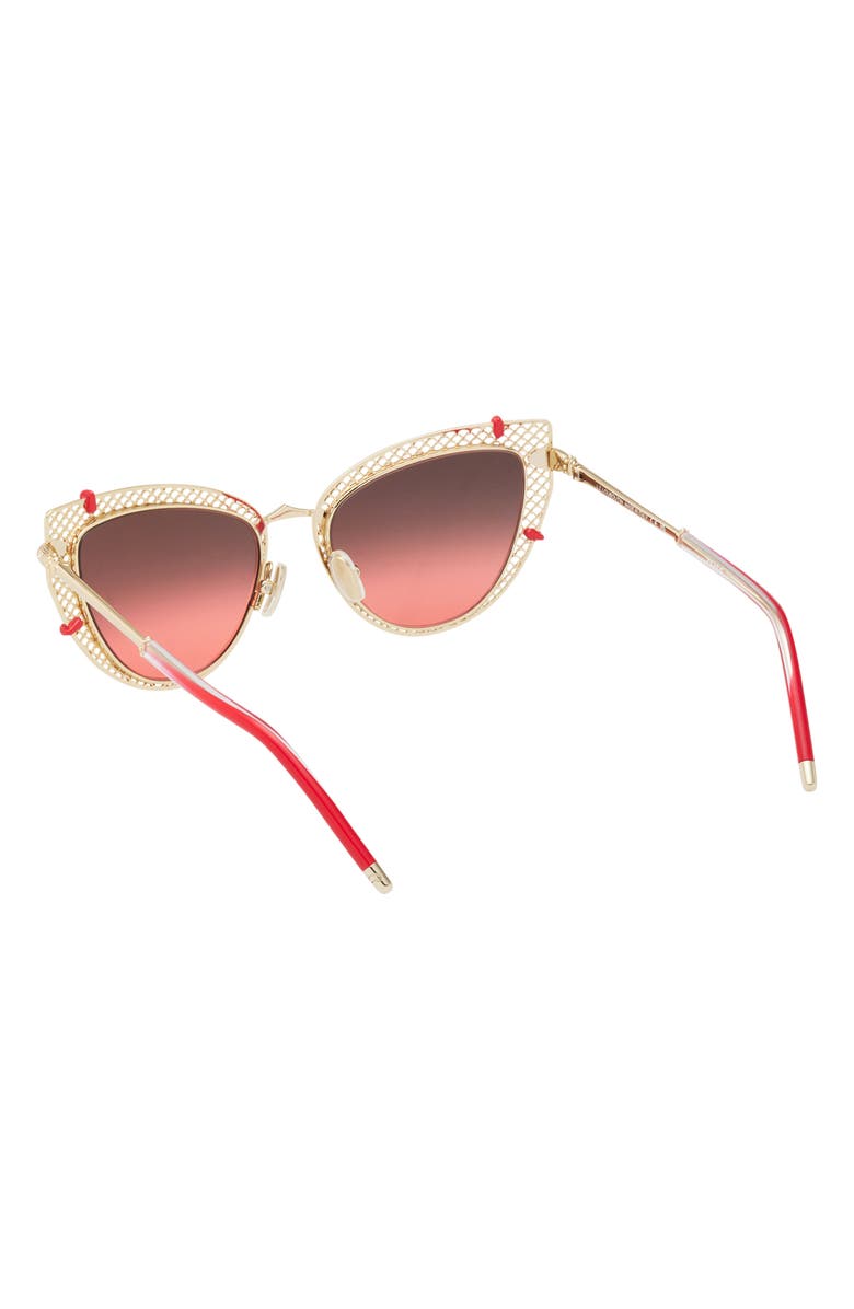 Christian Louboutin Dolly 54mm Cat Eye Sunglasses, Alternate, color, Pale Gold/ Zeiss Lens Red