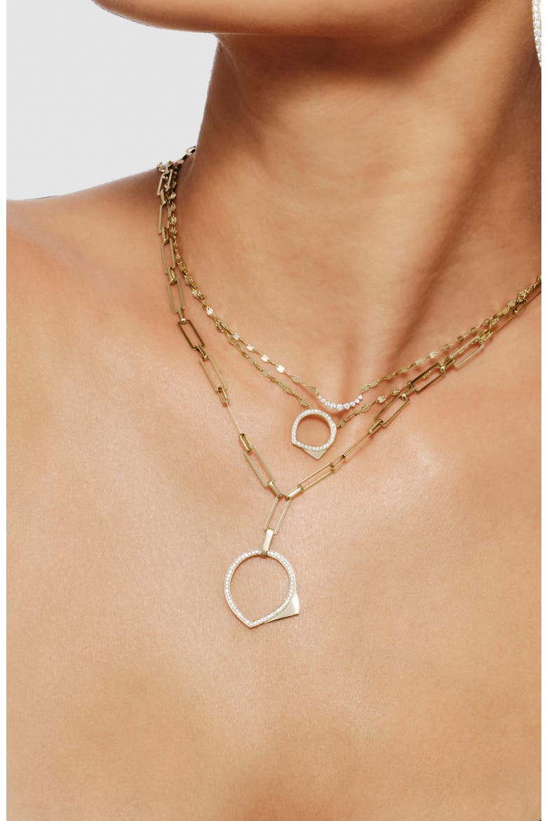 14K Gold Pointed Circle Pendant Necklace, Alternate, color, YELLOW GOLD