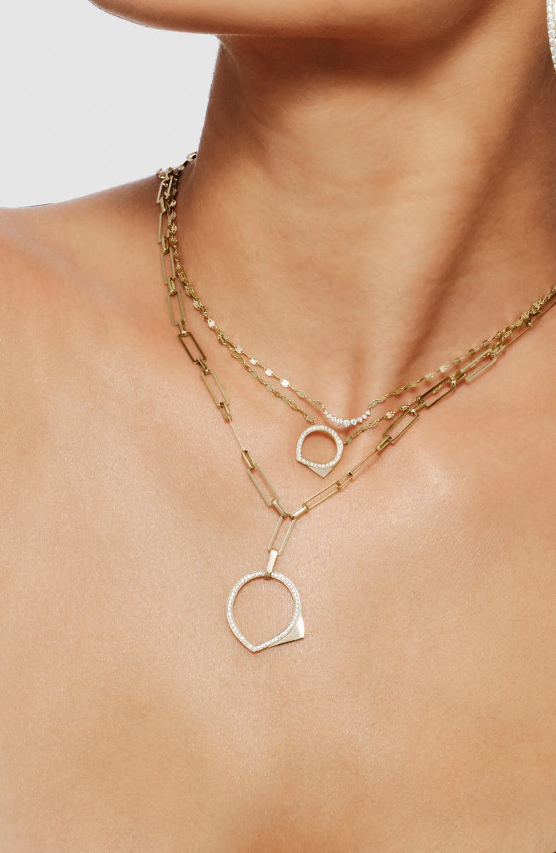 LANA 14K Gold Pointed Circle Pendant Necklace, Alternate, color, Yellow Gold