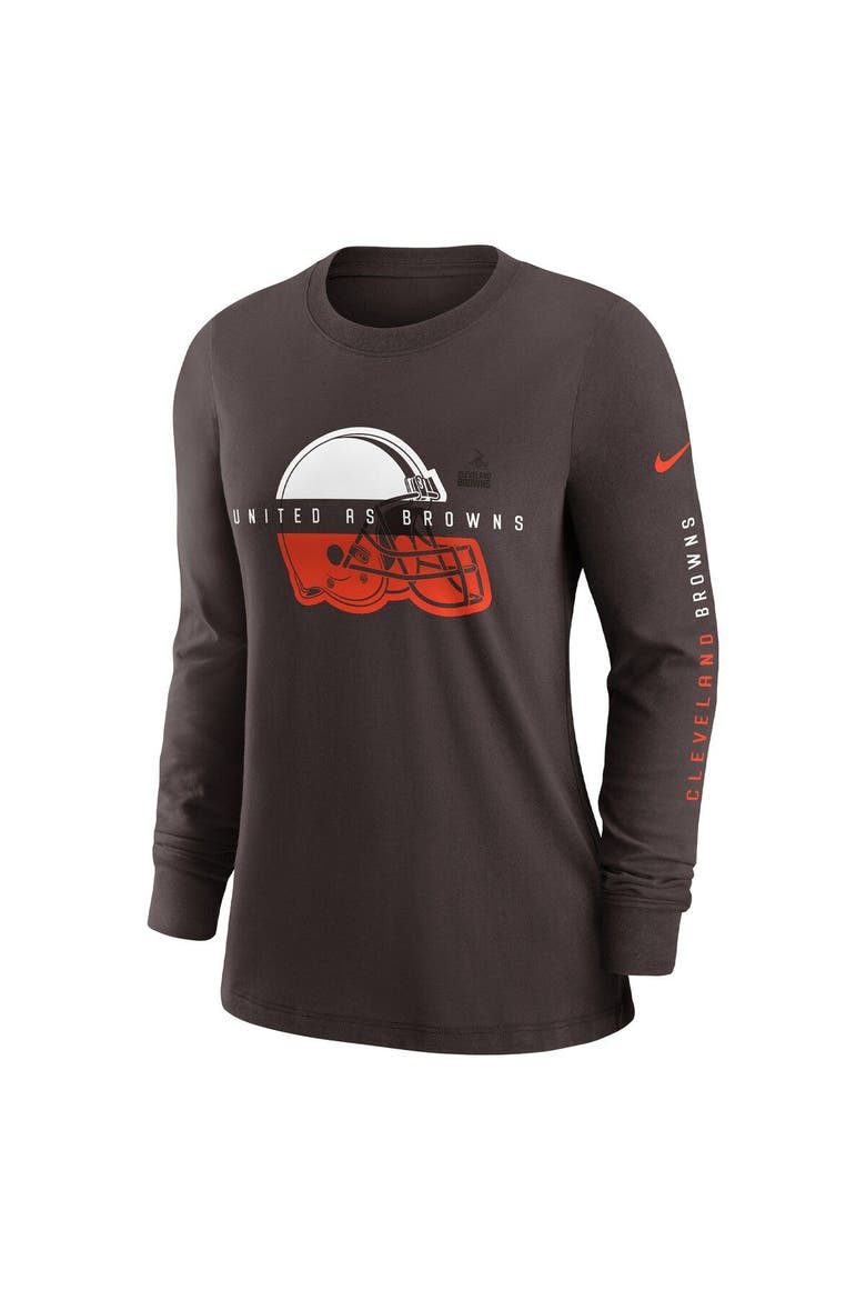 Women's Nike Brown Cleveland Browns Prime Split Long Sleeve T-Shirt, Alternate, color, Brown