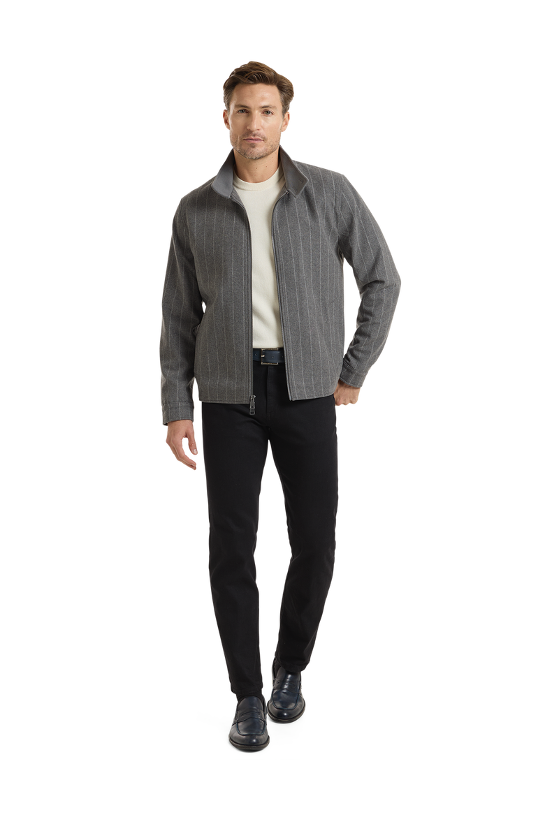 Wool Blend Bomber Jacket, Alternate, color, Grey