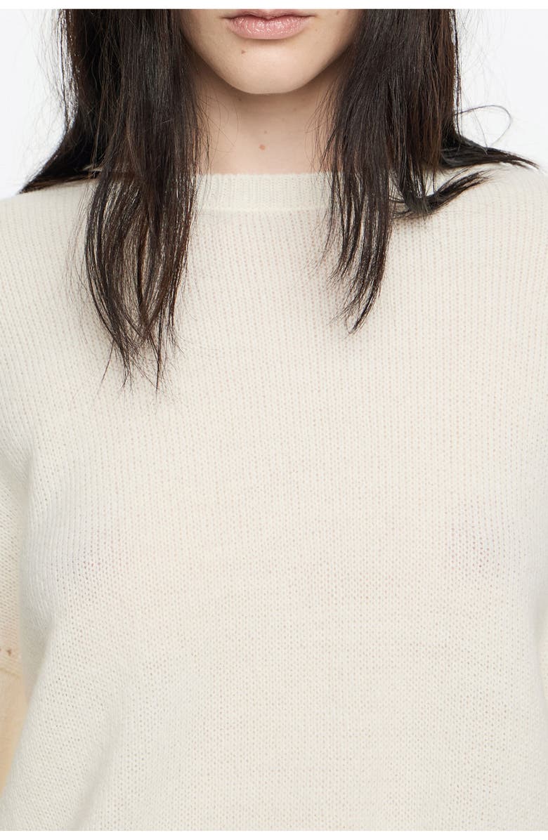 Bimba y Lola Open-Knit Wool Sweater, Alternate, color, Ivory