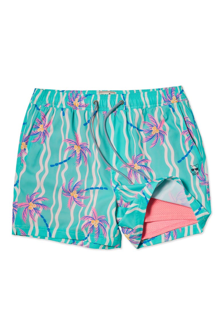 Heat Wave Happy Hour 5-Inch Swim Trunks, Alternate, color, TEAL