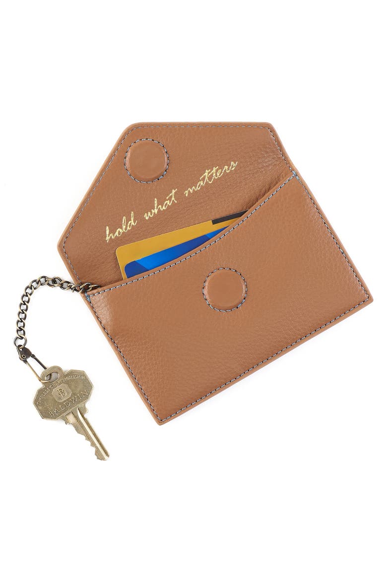 Goldie Leather Card Case, Alternate, color, BROWN SUGAR