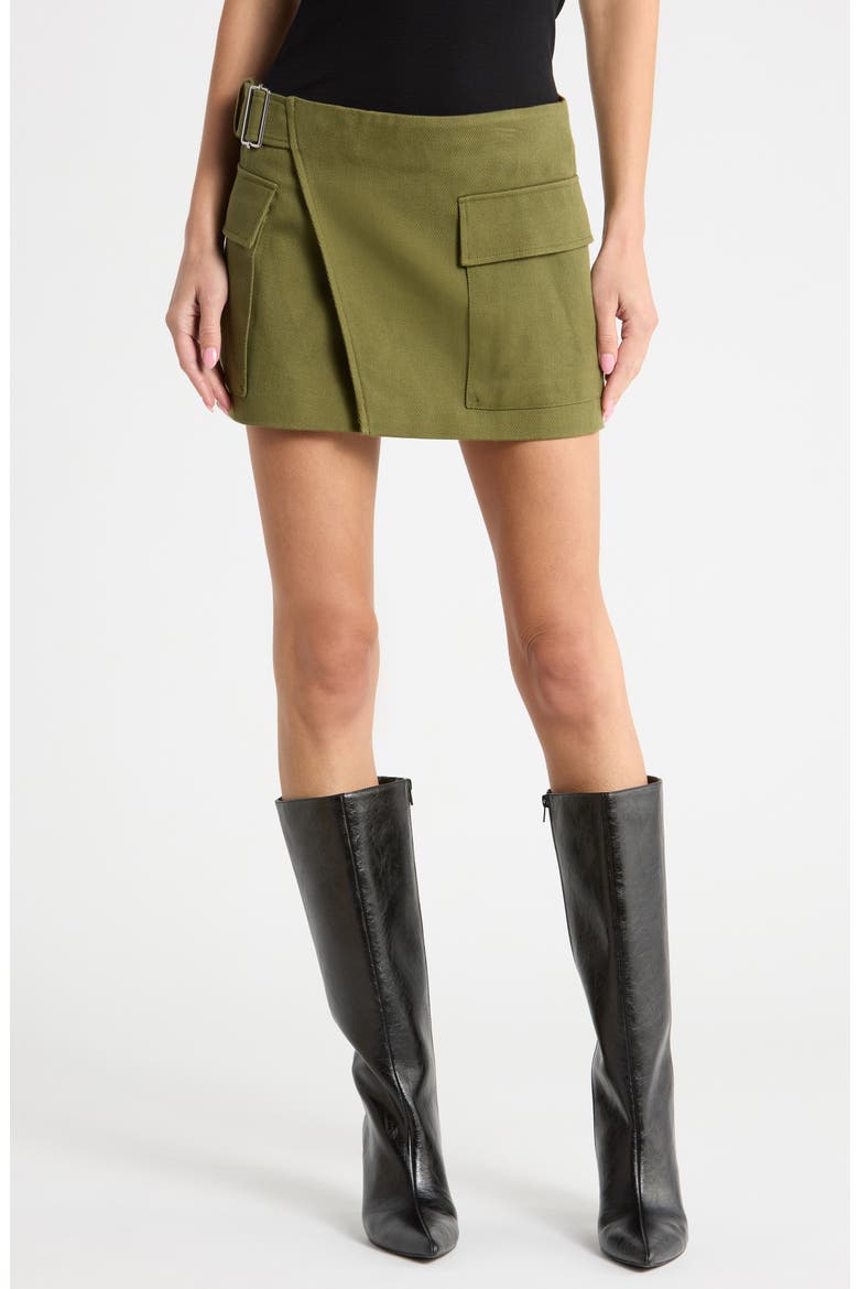 Conan Cotton Twill Miniskirt, Main, color, OLIVE