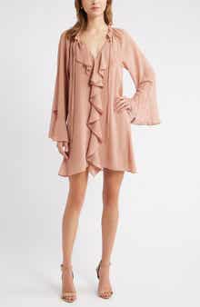 Open Edit Ruffle Chiffon Shift Dress