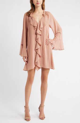 Open Edit Ruffle Chiffon Shift Dress