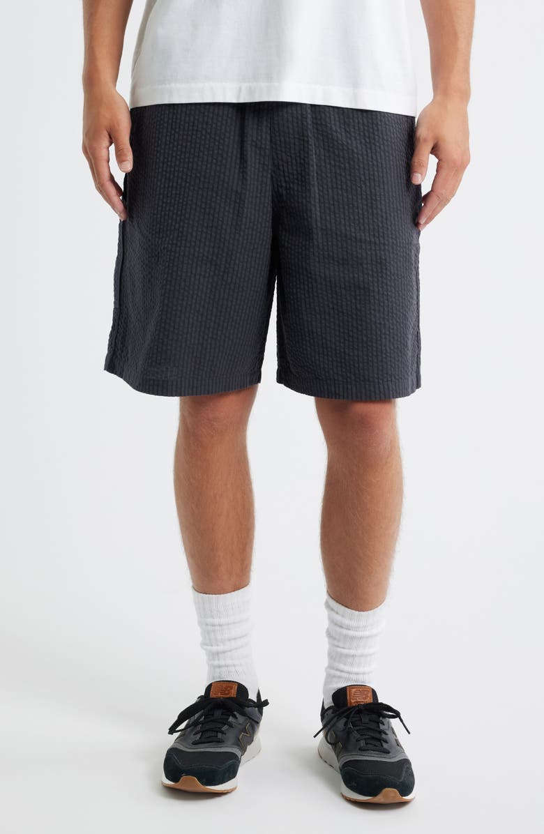 Carhartt Work In Progress Toland Seersucker Shorts, Main, color, Toland Stripe, Black