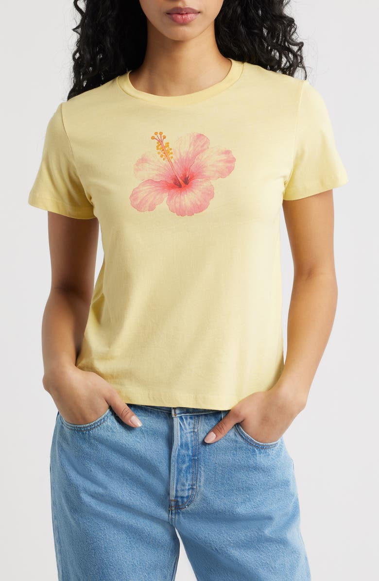Junk Food Hibiscus Cotton Graphic T-Shirt, Main, color, Dusty Citron