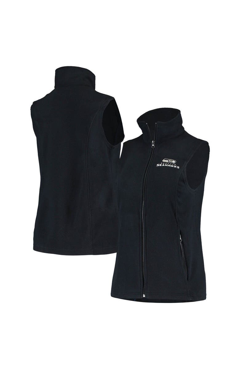 DUNBROOKE Women's Dunbrooke Navy Seattle Seahawks Houston Fleece Full-Zip Vest, Main, color, 