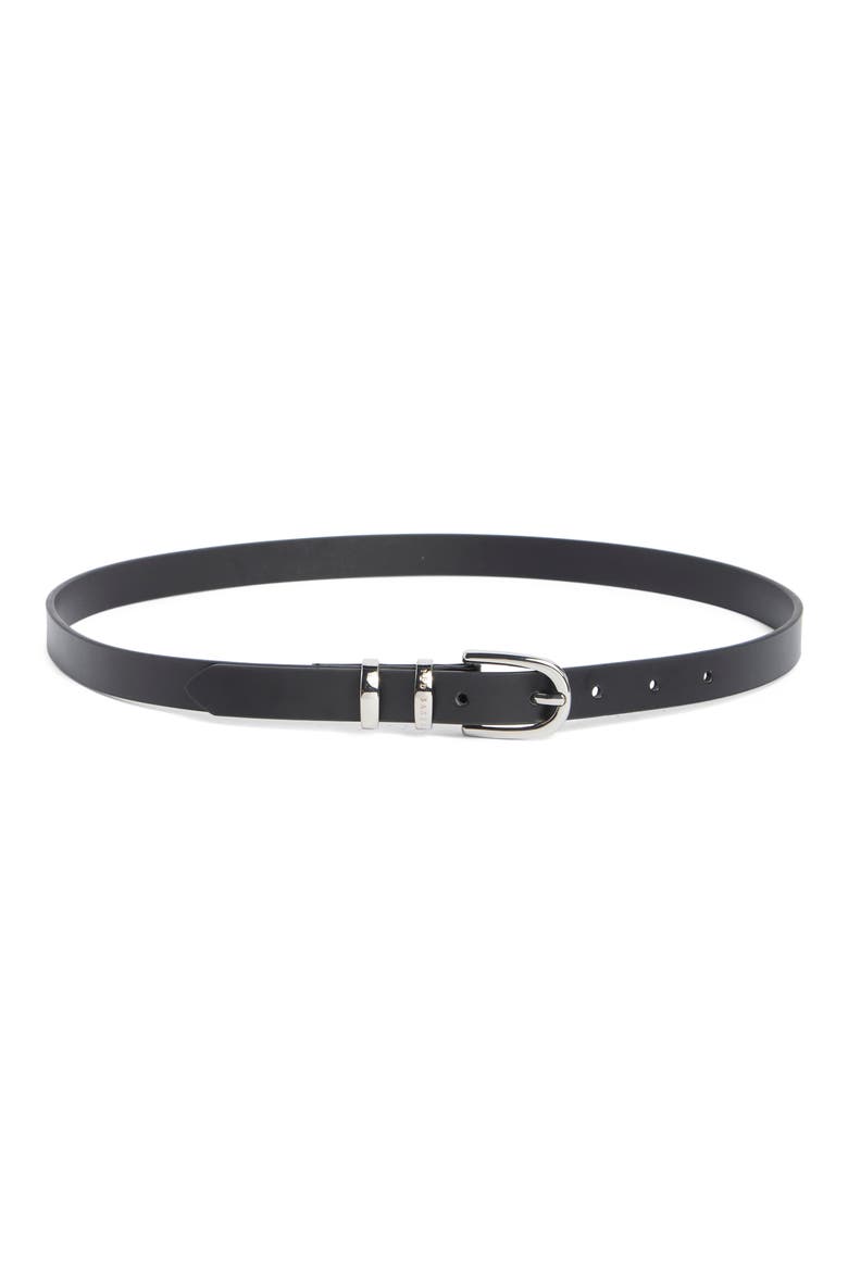 Leather Belt, Main, color, BLACK