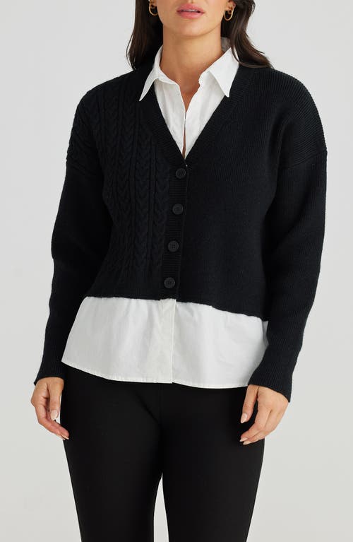 Brave + True Brave+true Shelley Shirtigan In Black W White