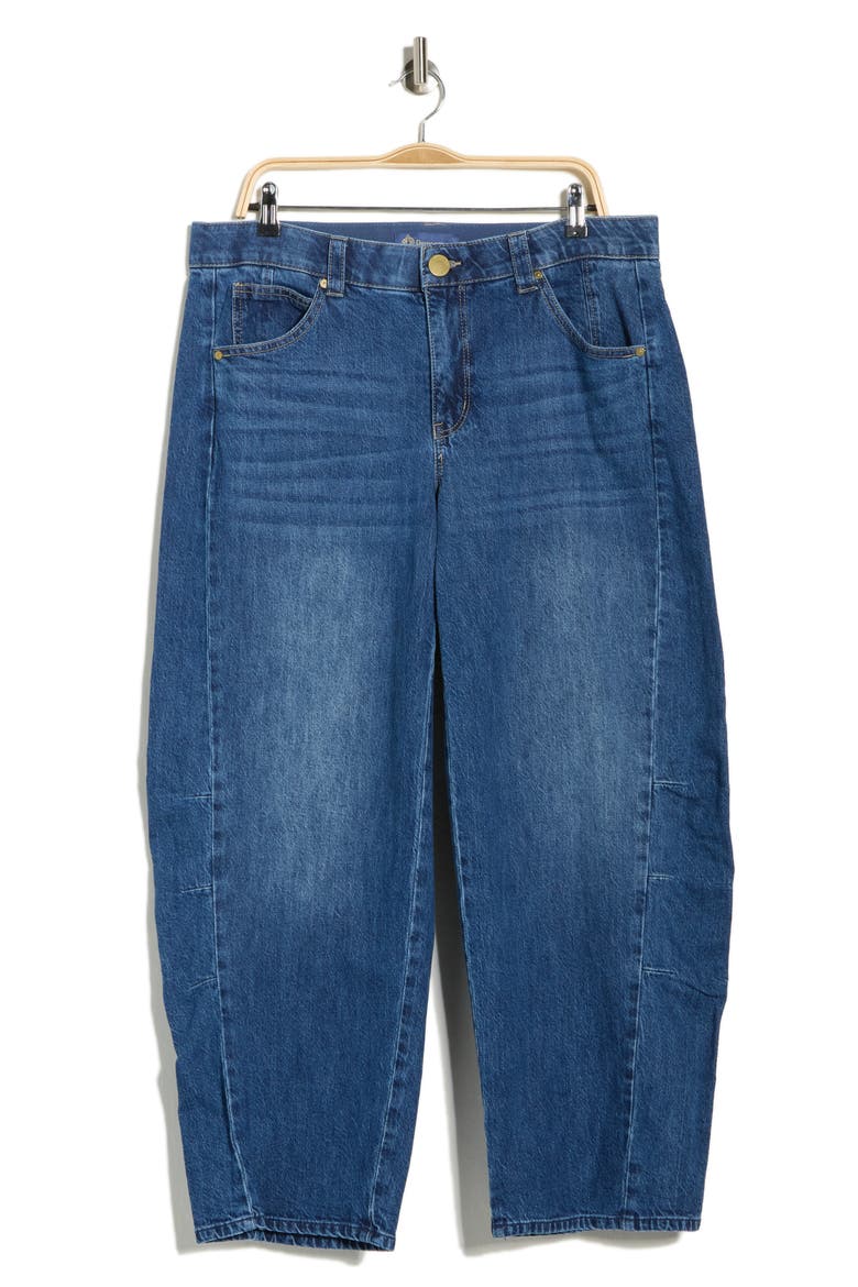 'Ab'Solution High Waist Ankle Barely Barrel Jeans, Alternate, color, BLUE