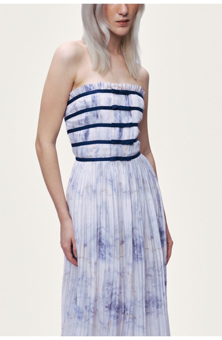 Nocturne Bow Detail Strapless Midi Dress, Alternate, color, Multi-Colored